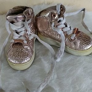 MK rosegold hightop toddler sneakers